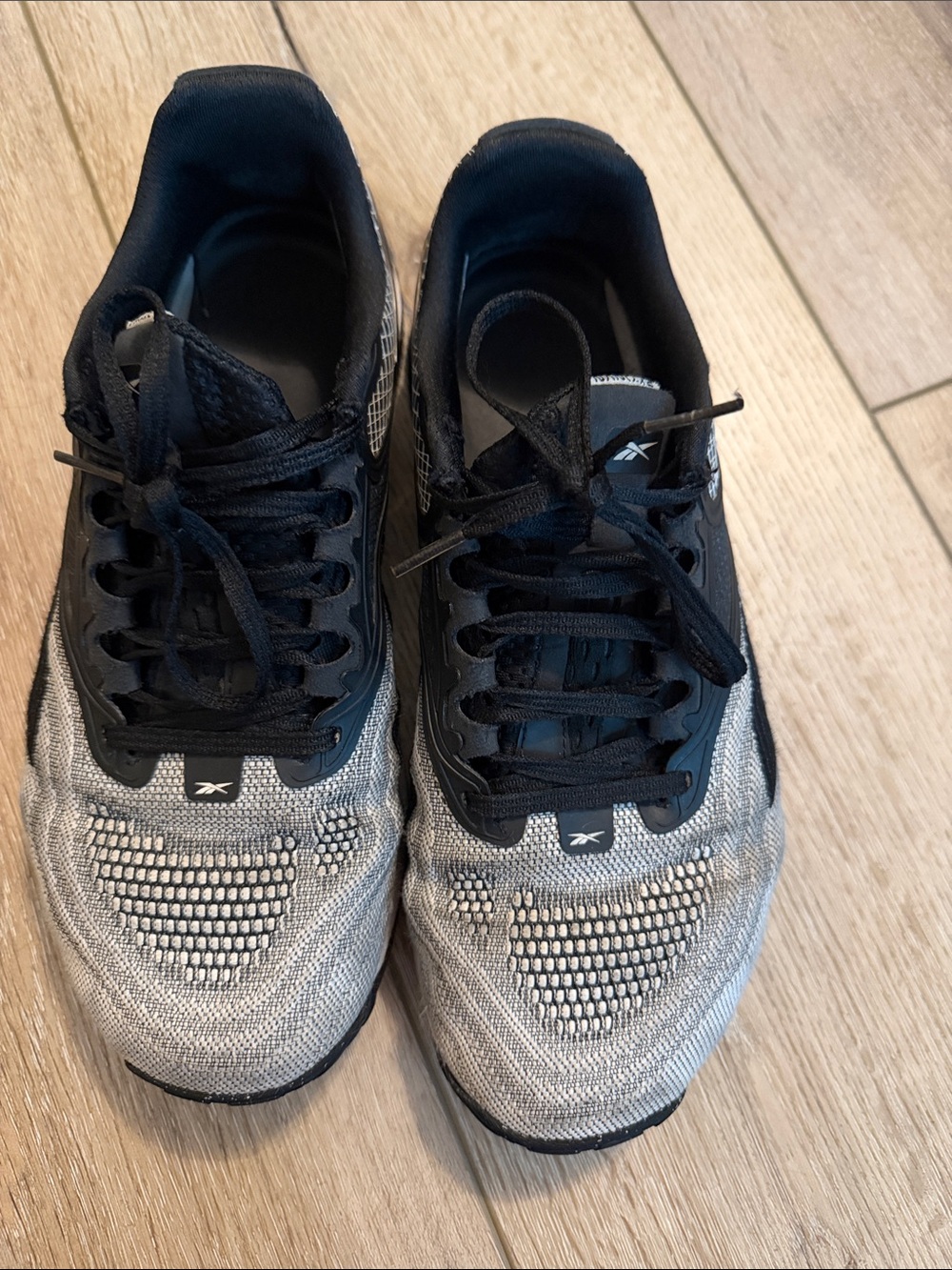 Reebok Women’s Black and Gray Knit Athletic Shoes